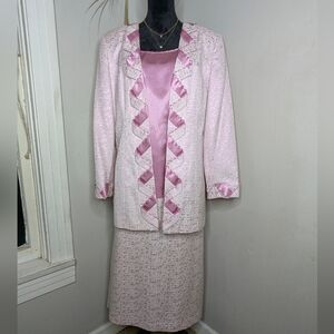 Elegant Pink Three-Piece Dress Set